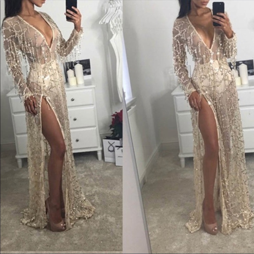 • FIRM PRICE • Long Gorgeous Sequins Dress - Picture 3 of 8